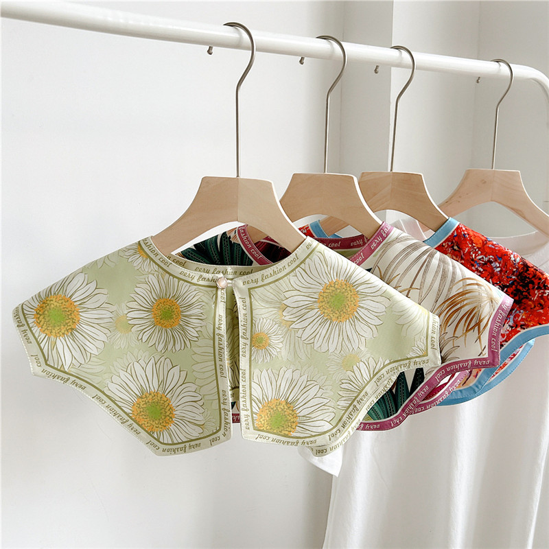 Blouse Off Shoulder - Modne kwiatowe odpinane kołnierze szale damskie