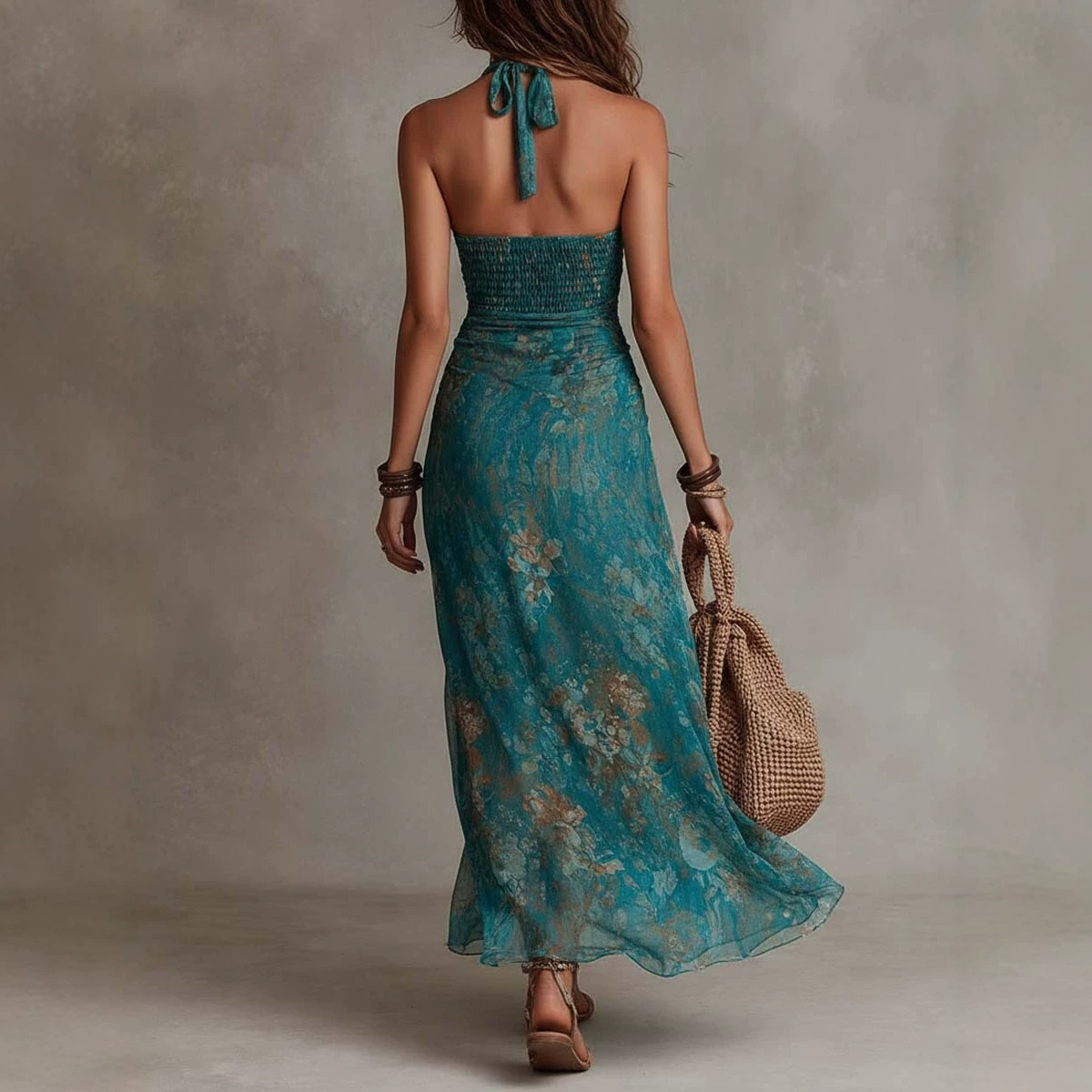 Damska sukienka boho z głęboki – Maxi Dress Halter recenzja i cena