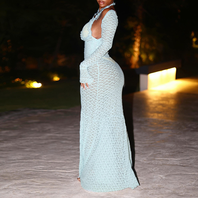 Damski zestaw dwuczęściowy: su – Maxi Dress Halter recenzja i cena