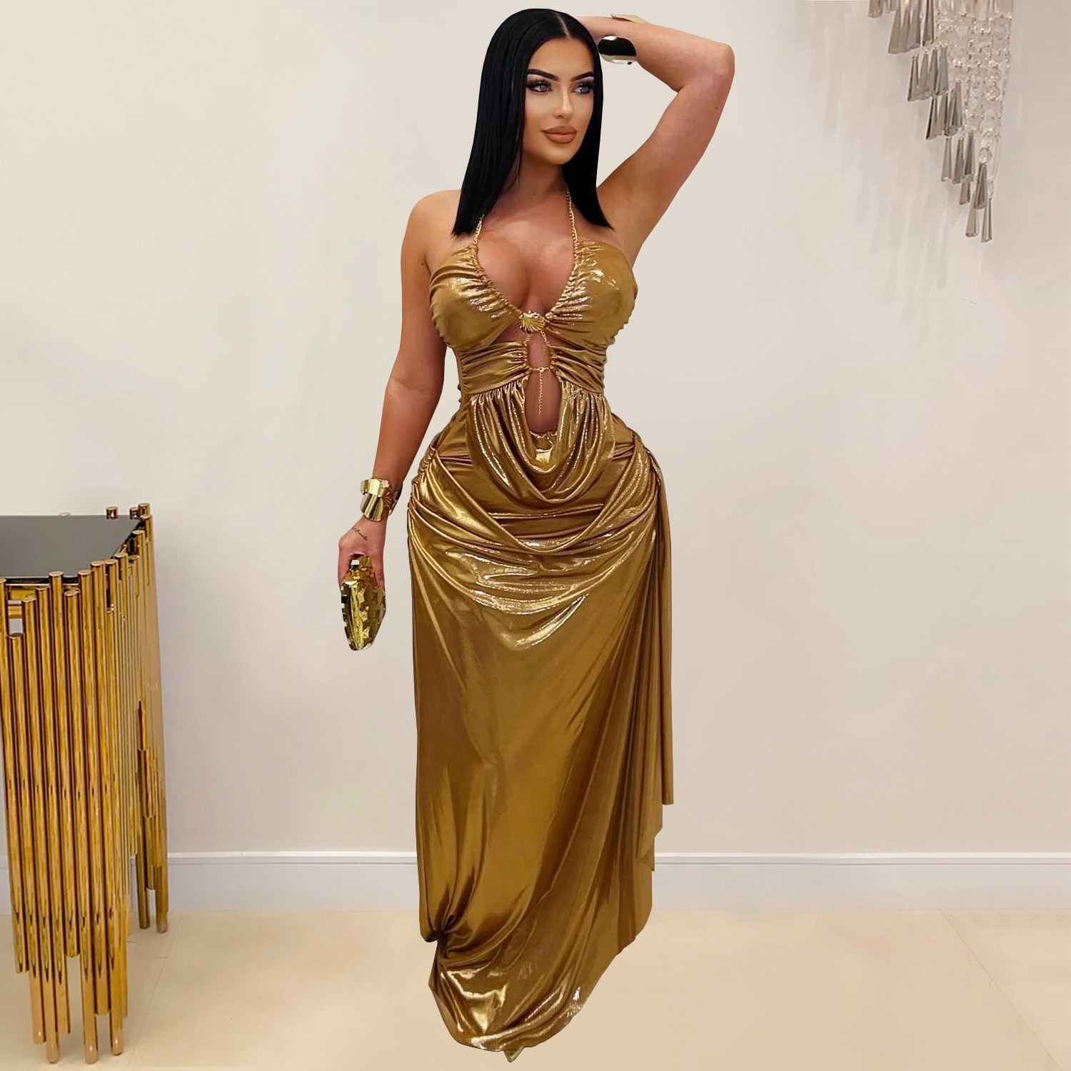 Sukienka dla gościa weselnego, – Maxi Dress Halter recenzja i cena